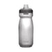 CamelBak Podium Bike Bottle 0.6L - Retail Colours - A drink bottle in clear plastic with grey accents and a logo, featuring a squeeze top for easy hydration.