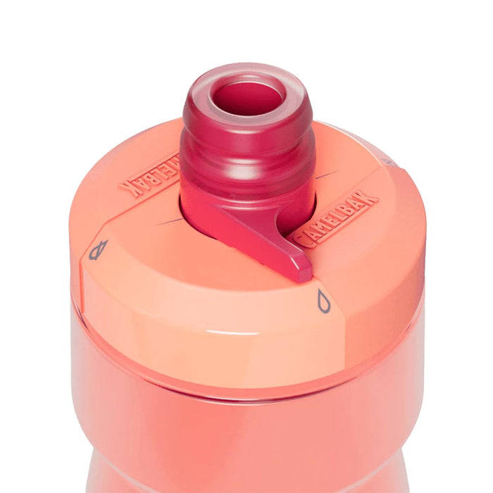 CamelBak - Podium 0.7L - A drink bottle in shades of pink and orange with a spill-proof cap and a logo on the side.
