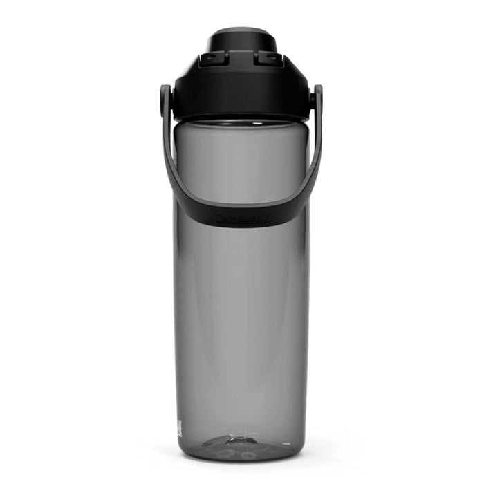 CamelBak - Thrive Chug 0.6L - A drink bottle with a grey translucent body and a black lid, featuring a carry handle and a logo.