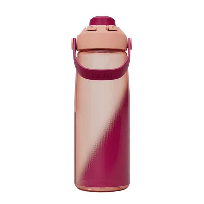 CamelBak - Thrive Chug 0.75L - A drink bottle in gradient shades of pink and burgundy, featuring a flip-top lid and carrying handle.