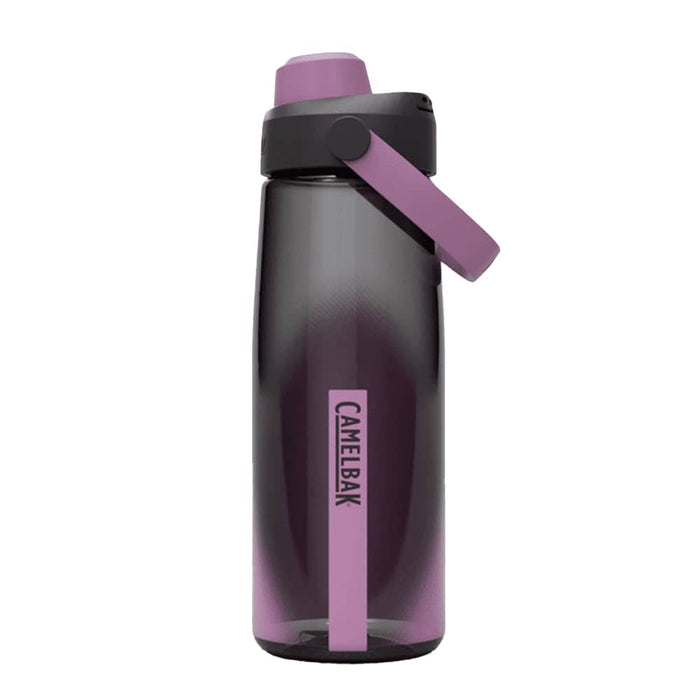 CamelBak - Thrive Chug 0.75L - A drink bottle featuring a gradient design in purple and black, with a grey cap and a logo on the side.