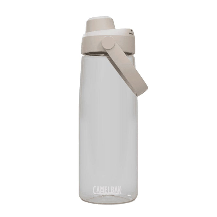 CamelBak - Thrive Chug 0.75L - A drink bottle with a clear body and a cream-coloured lid, featuring a functional handle and a logo.