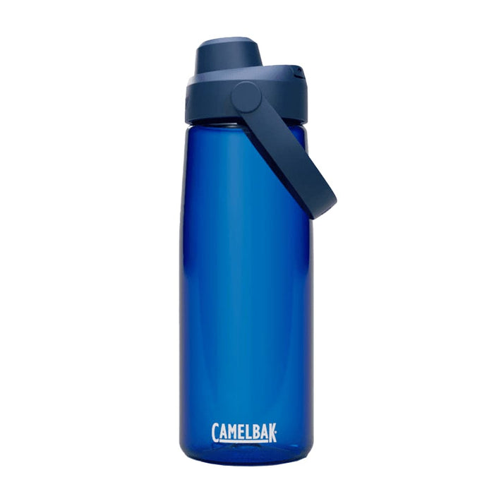CamelBak - Thrive Chug 0.75L - A drink bottle in blue with a flip-top lid and a built-in handle. It features a logo on the front.