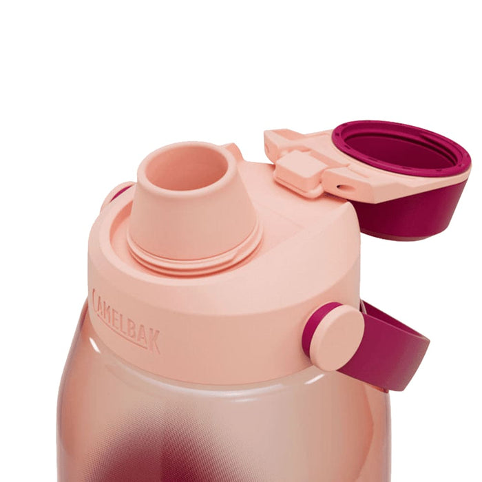 CamelBak - Thrive Chug 1.5L - A drink bottle in light pink with a twist-off lid and a built-in straw, featuring a logo on the side.