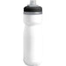 CamelBak - Podium Chill 0.6L - A drink bottle in white with a black cap, featuring a spout for easy sipping and a logo.