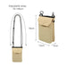Minimalist Crossbody Phone Bag - A minimalist crossbody phone bag in a beige colour with an adjustable strap and a flap closure. Features a logo.