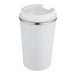 Carry Cup Newport Double Wall Vacuum Tumbler - 350ml - A drink bottle featuring a double wall vacuum design in white with a stainless steel accent and a lid.