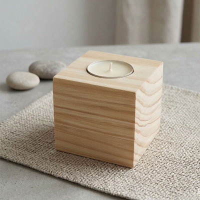 Wood Cube Candle