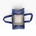 5L Insulated Reusable Bag - A navy insulated reusable bag with two handles, containing a square white food container inside. It has a logo on the exterior.