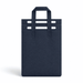 8L Insulated Reusable Bag - A navy blue insulated reusable bag with sturdy handles and cut-out slots at the top. It features a simple, sleek design.