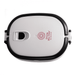 The Lunch Box 800ml - A white lunch box with a black seal, featuring a logo on the lid. It has a secure latch for closure.