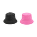 Bucket Hat with Card Pocket - A black and a pink bucket hat with a card pocket, featuring a classic bucket shape and soft fabric.