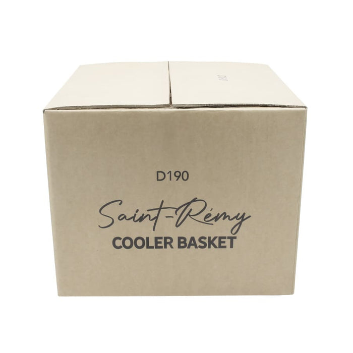 Saint-Rémy Cooler Basket - A tan cardboard box labelled "Saint-Rémy Cooler Basket," featuring branding on the front.