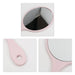 Chic Princess-Style Handheld Makeup Mirror - A pink handheld makeup mirror with an oval reflective surface and a looped handle. The design is chic and compact.