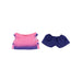 Plush Doll Jersey Outfit (15–17cm Doll) - A pink and purple gradient top with a matching pair of navy shorts for 15–17cm dolls, featuring a logo.
