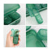 7 Day Pills Organizer - A green seven-day pill organiser with compartments for each day, featuring a clear lid and individual openings.