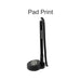 Counter Fixed Signature Pen D - A black fixed signature pen with a coiled cord attached to a round base. The base has a logo.