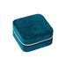 Velvet Jewellery Organizer - A velvet jewellery organiser in a rich teal colour, featuring a zip closure and a soft texture.