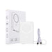 10000mAh Magnetic Wireless  Power Bank with Charging Cable - A white 10,000mAh magnetic wireless power bank with a USB charging cable, accompanied by a box featuring a logo.