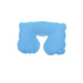 Inflatable travel Pillow - An inflatable travel pillow in light blue, shaped for neck support, featuring a logo on the surface.