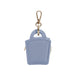 Mini PU Leather Jewellery Box - A small, light blue PU leather jewellery box with a zipper and a gold clip attachment.
