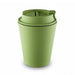 Karvo Kuppa – EcoBlend - A drink bottle in a light green colour, resembling a takeaway cup, with a flip lid and a logo.