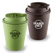 Karvo Kuppa – EcoBlend - A drink bottle featuring a green and brown design with a lid, displaying a logo on both cups.