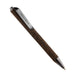 Coffee Grounds Pen - A brown pen with a textured surface, featuring a silver clip and branding.