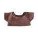 Plush Doll Basic T-Shirt - A brown plush doll t-shirt featuring a rounded neckline and short sleeves, with a ribbed trim.