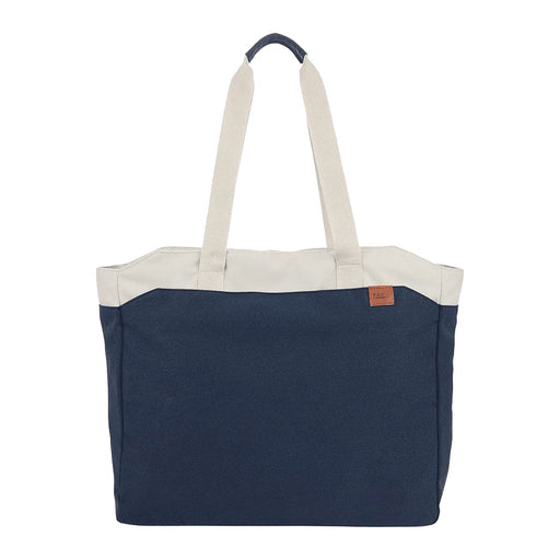 Field & Co.® Parks 16" Computer Work Tote - A navy blue and cream tote bag with dual handles and a logo. Spacious design suitable for carrying items.