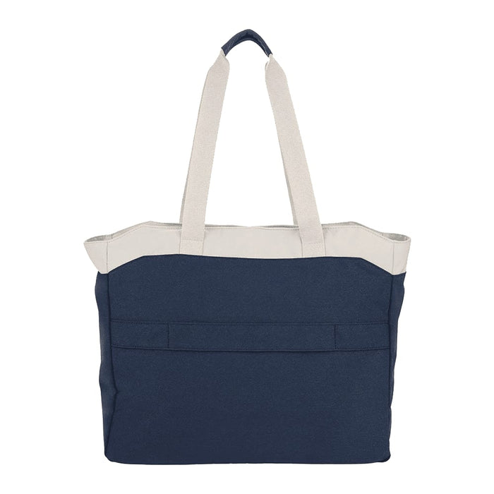 Field & Co.® Parks 16" Computer Work Tote - A navy and cream tote bag featuring dual handles and a spacious design, with a branded logo.