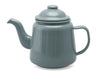 Falcon Enamel 950ml 12cm Teapot - A teal enamel teapot with a curved spout and a lid, featuring a handle and a smooth finish.
