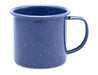 Falcon Enamel 350ml 8cm Mug - A dark blue enamel mug with a speckled finish and a sturdy handle, measuring 350ml and 8cm in height.