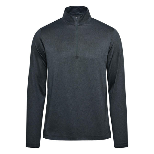 Men's Volante H2X-DRY 1/4 Zip Pullover - A men's pullover in dark grey featuring a 1/4 zip and long sleeves, with a logo present.