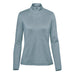 Women's Volante H2X-DRY 1/4 Zip Pullover - A light blue women's pullover with a 1/4 zip and long sleeves. It has a logo on the chest.