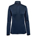 Women's Zermatt 1/4 Zip Pullover - A women's 1/4 zip pullover in navy blue with long sleeves and a high collar, featuring a small logo.