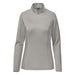 Women's Monterey 1/4 Zip Pullover - A women's light grey 1/4 zip pullover with long sleeves, featuring a collar and a discreet logo.
