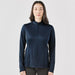 Women's Monterey 1/4 Zip Pullover - A navy women's pullover featuring a 1/4 zip and long sleeves, designed for casual wear. It has a logo.