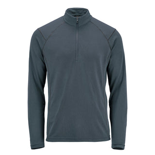 Men's Mesa 1/4 Zip Pullover - A men's pullover in dark grey with a 1/4 zip collar and long sleeves. Features a logo on the chest.