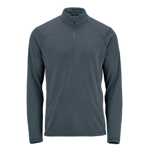 Men's Mesa 1/4 Zip Pullover - A men's pullover in dark grey with a 1/4 zip collar and long sleeves. Features a logo on the chest.