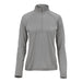 Women's Mesa 1/4 Zip Pullover - A women's pullover in grey with a quarter zip and long sleeves, featuring a subtle striped texture and a logo.