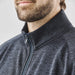 Men's Yosemite Full Zip Fleece Jacket - A grey full zip fleece jacket with a stand-up collar, featuring a branding logo and a textured fabric.