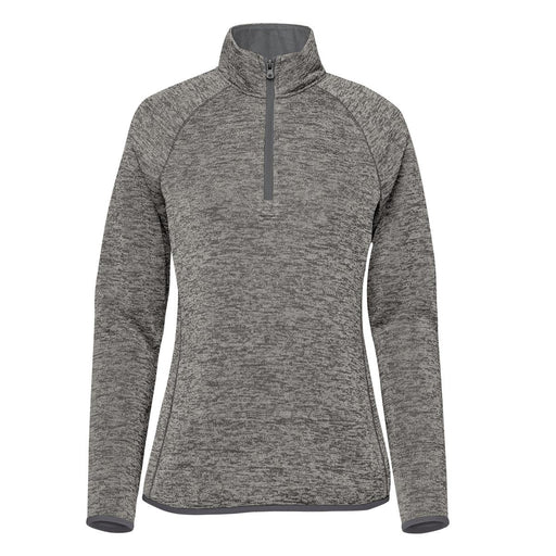 Women's Yosemite 1/2 Zip Fleece Jacket - A women's half-zip fleece jacket in a textured grey fabric. Features long sleeves and a zip collar. Includes a logo.