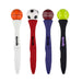 Sport’s Ball Fidget Spinner Pen - A collection of four fidget spinner pens featuring a basketball, soccer ball, cricket ball, and tennis ball design in various colours.