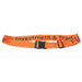 Destination Luggage Strap - An orange luggage strap with a buckle, featuring black text and a logo.