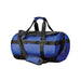 Nautilus Waterproof Duffle 35 - A waterproof duffle bag in blue and black, featuring adjustable straps and a logo on the side.