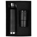Thor Bluff Drink Bottle & Tumbler Gift Set - A drink bottle and tumbler set in black, presented in a black gift box with a textured interior.