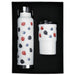 Thor Bluff Drink Bottle & Tumbler Gift Set - A drink bottle and tumbler gift set with a white background featuring red and blue berry patterns, presented in a black box.