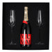 Champagne Flute Gift Set - A champagne flute gift set featuring a bottle of Mumm Marlborough Champagne and two elegant clear glass flutes.