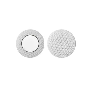 Poker Chip Ball Marker (NEW) - A white poker chip ball marker featuring a textured surface resembling a golf ball. It has a circular area for marking.